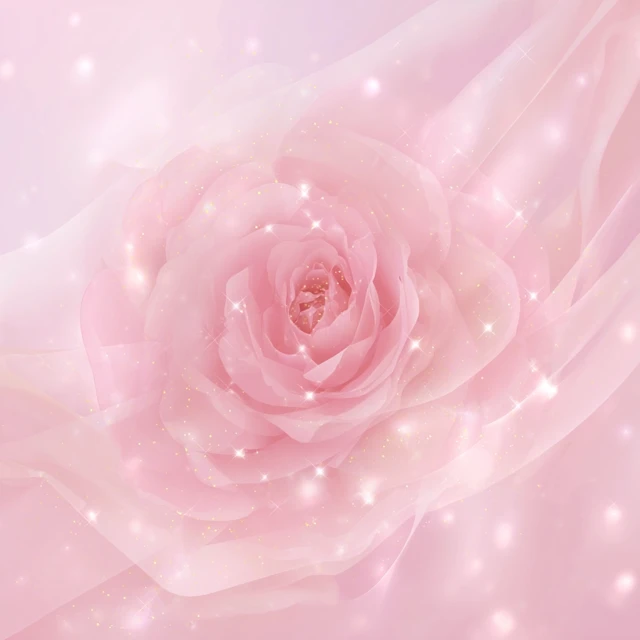 Beautiful Pink Rose with Sparkling Effects