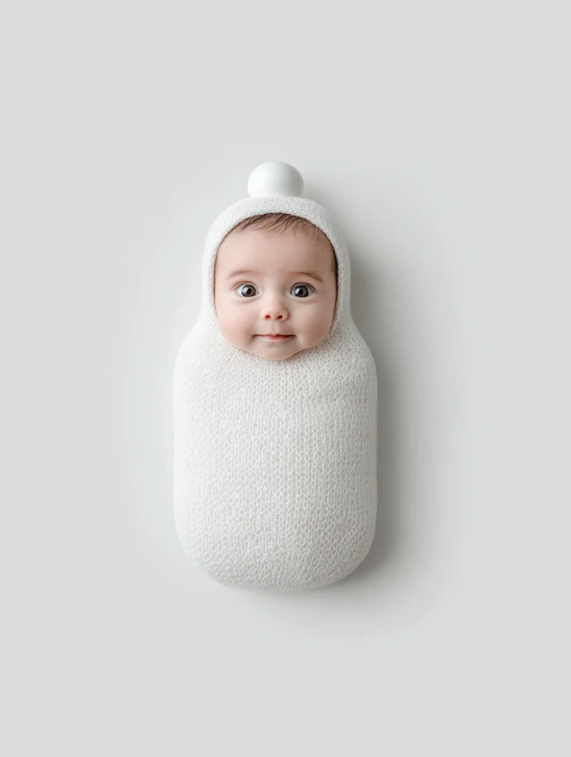 Newborn Baby Bottle Design Minimalist Photography