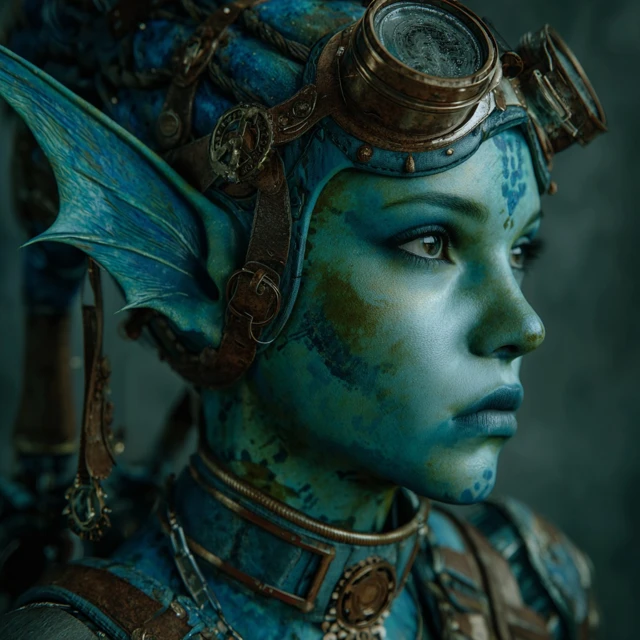 Steampunk Sea Elf Female with Fin Ears