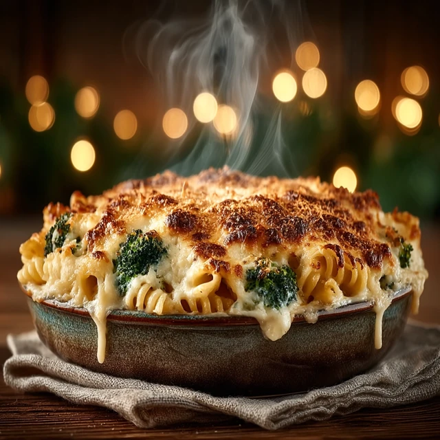 Creamy Chicken Broccoli Alfredo Pasta Bake Recipe