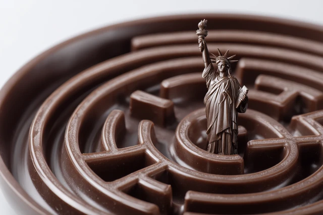 Chocolate Maze with Statue of Liberty Food Photography