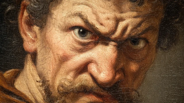 Angry Gladiator Jan Steen Oil Painting Dramatic Portrait