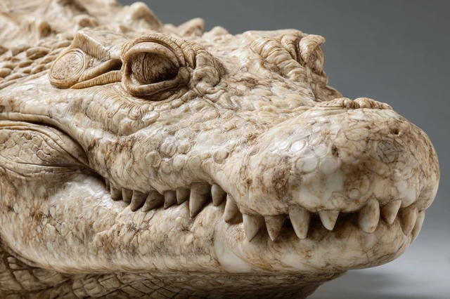 Marble Crocodile Sculpture Classical Art