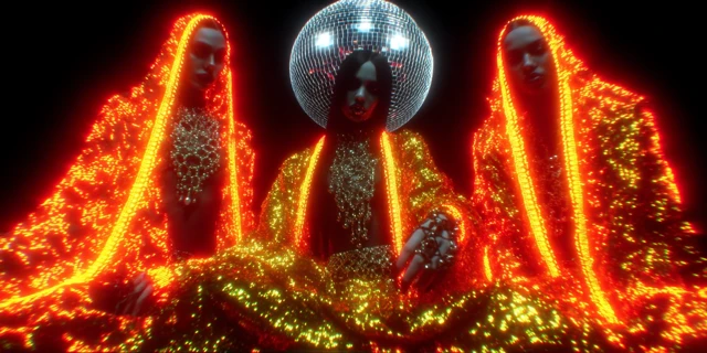 Cyberpunk Nuns Rave with Disco Ball