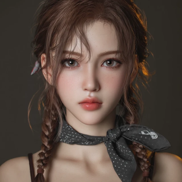 Pretty Japanese Game Girl 3D Render