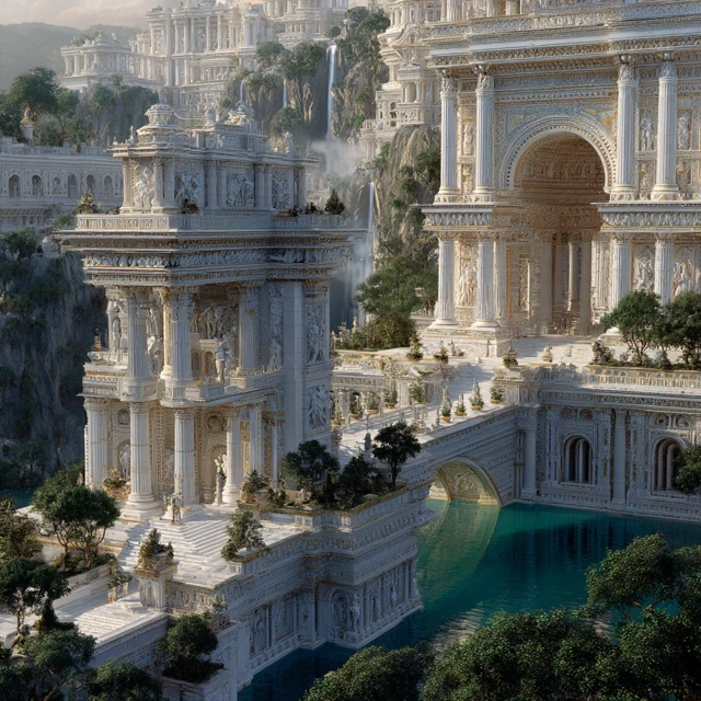 Ancient Roman Citadel in Lush Forest