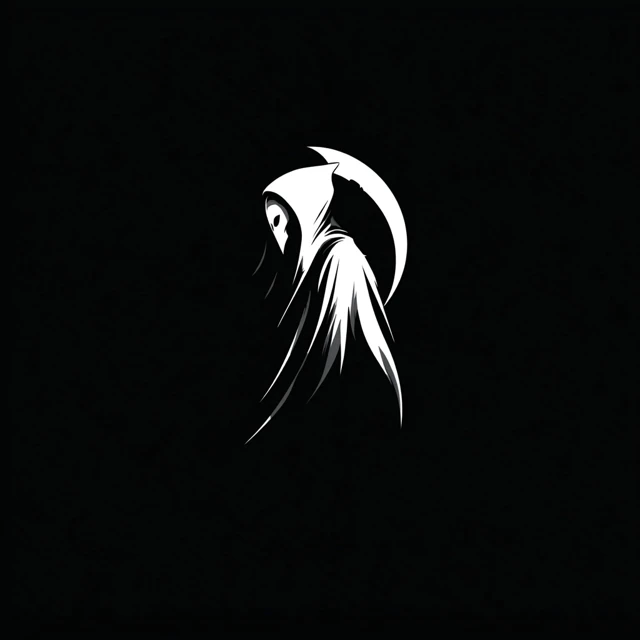 Minimalist Ghost Logo Design SciFi