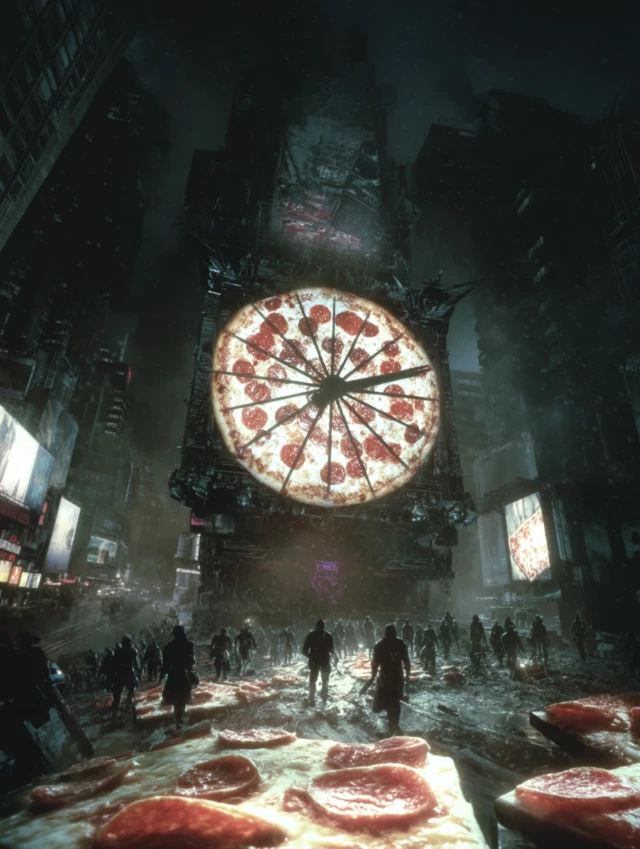 Pizza Doomsday Clock Gothic Times Square