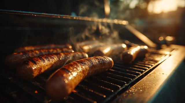 Grilled Hot Dogs Golden Hour Photography
