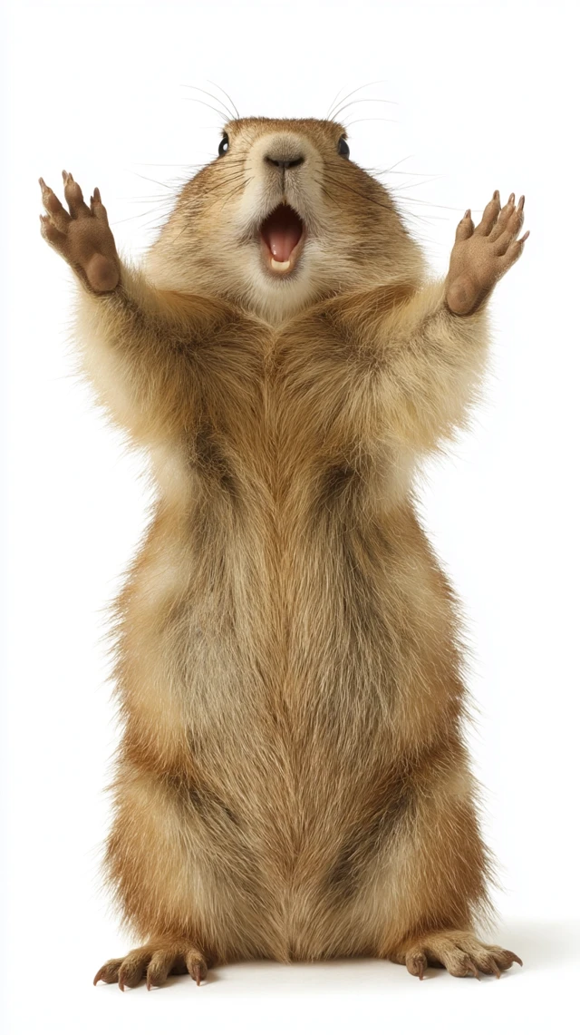 Cute Marmot Portrait White Background Photography