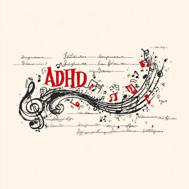 ADHD Art: Sound Waves, Music Notes and Artistic Chaos