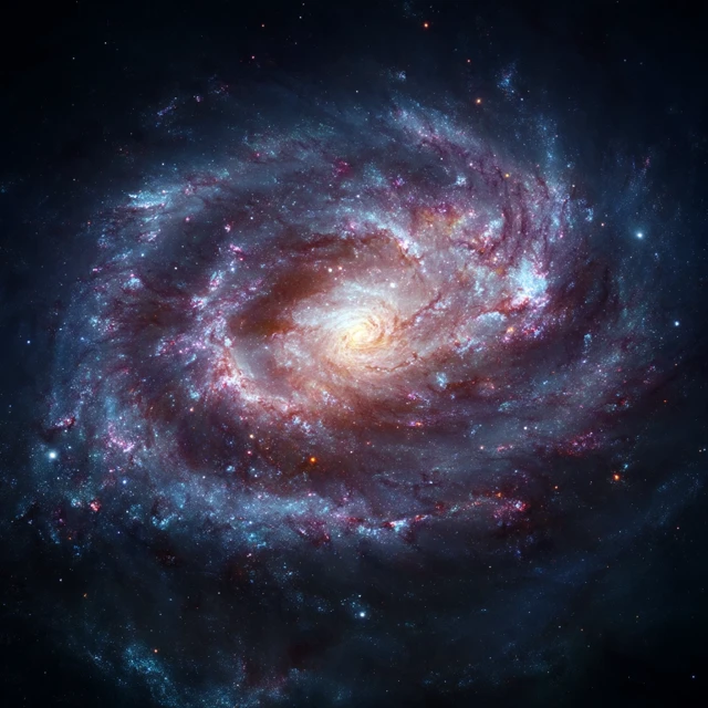 Breathtaking Spiral Galaxy Cosmic Dust and Stars