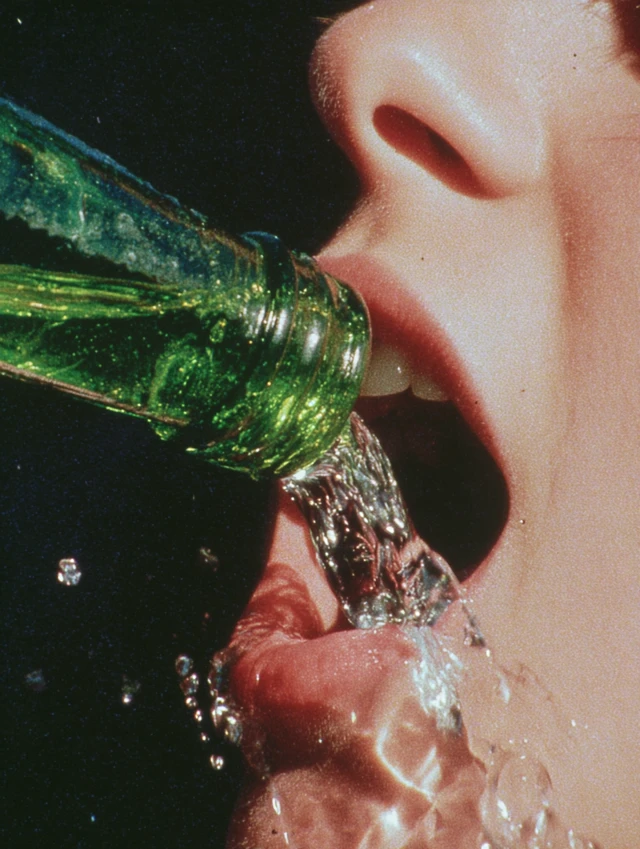 Woman Drinking Water From Bottle Close Up Stephen Shore