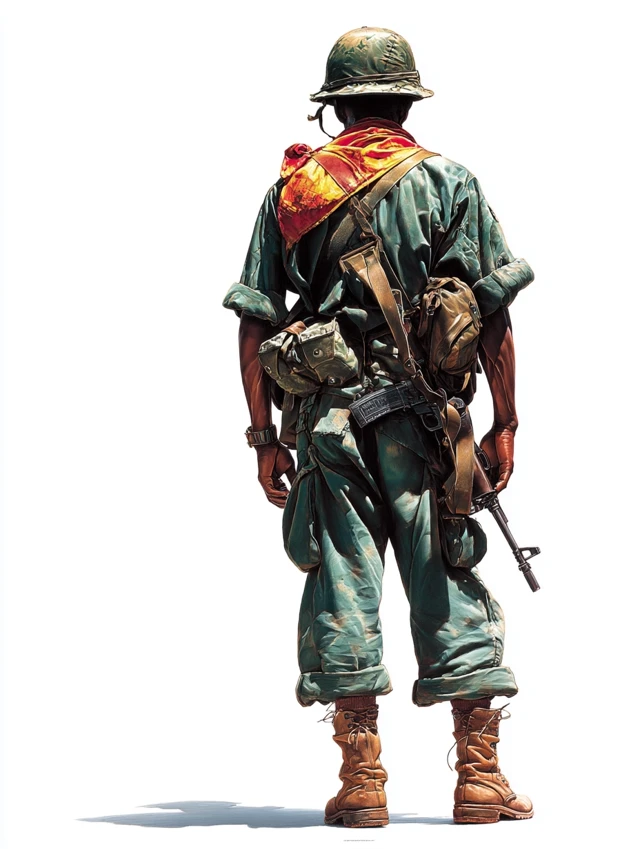 Soldier in Fatigues Hyperrealistic Illustration
