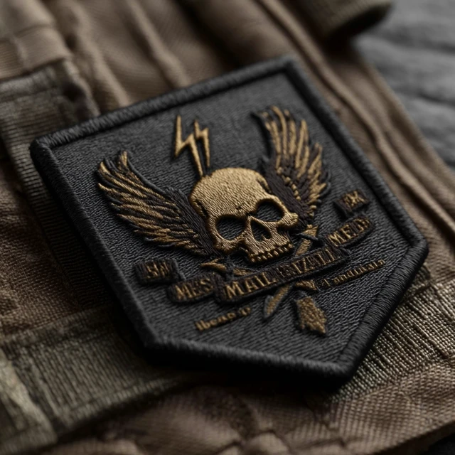 Military Patch Design: Skull, Eagle Talons, Lightning
