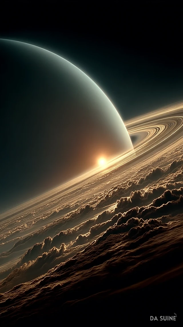 Saturn in Dune: Cinematic Still Shot