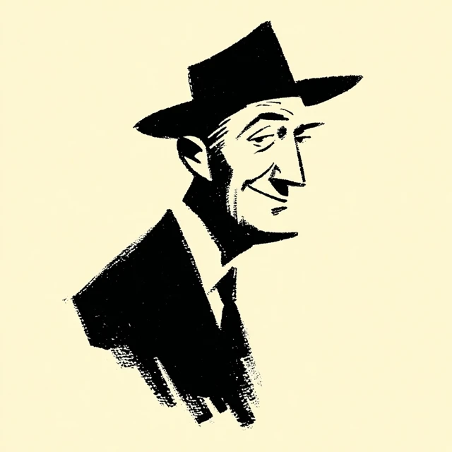 Gentleman with Hat Simple Vector Logo