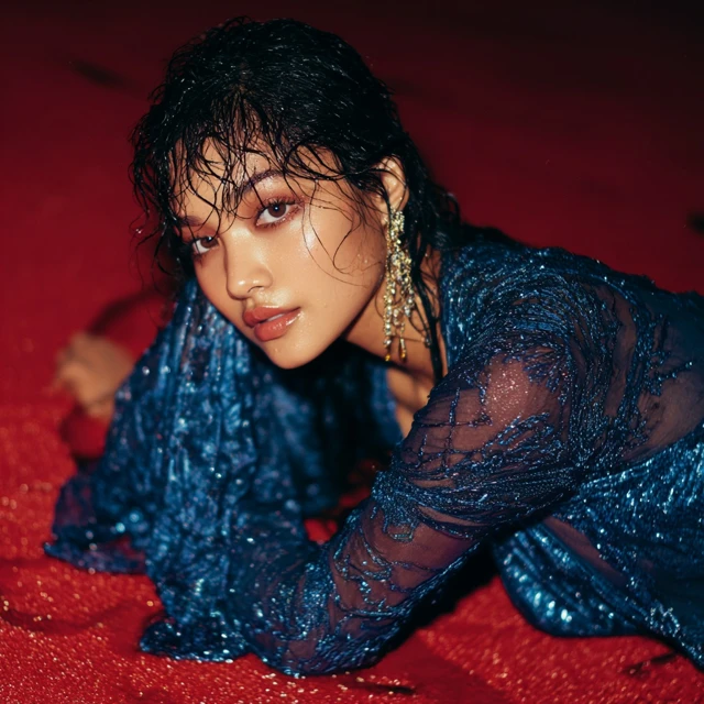 Singaporean Woman Drenched in Glamour Editorial