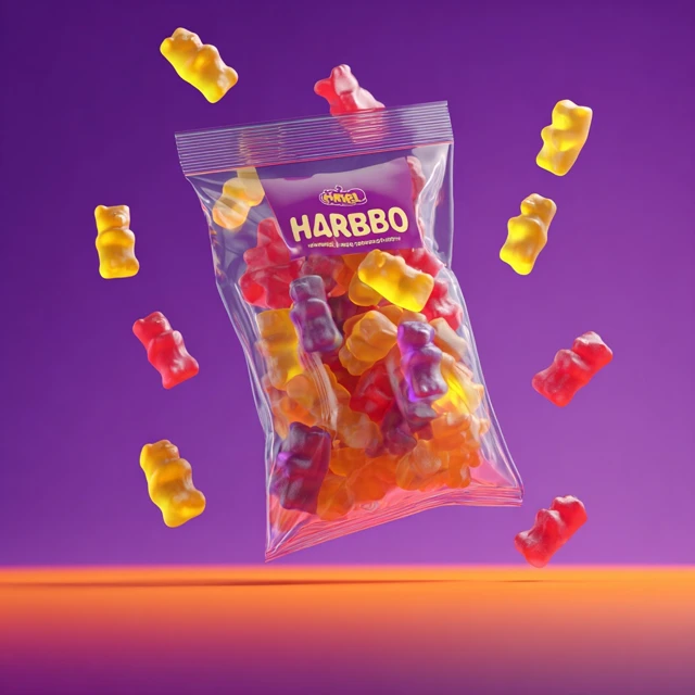 Gummy Bears in a Bag Product Photography