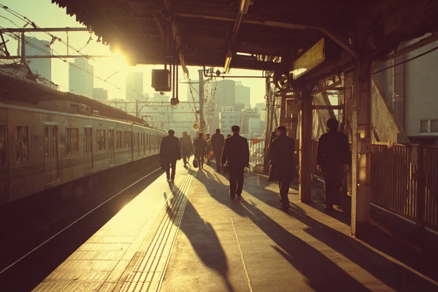 Tokyo Train Station at Dawn Cinematic Street Photography