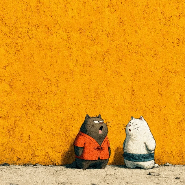 Anime Cats Funny Posing Illustration