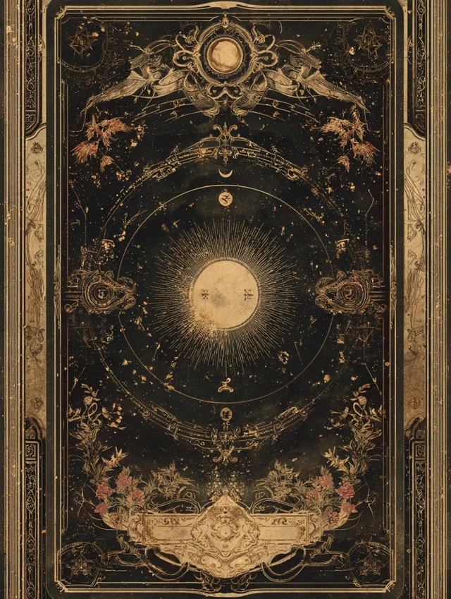 Goddess and Moon Tarot Card Art Astrological Symbols