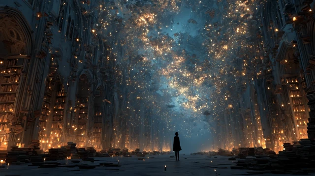 Cosmic Library Philosophical Awakening Art