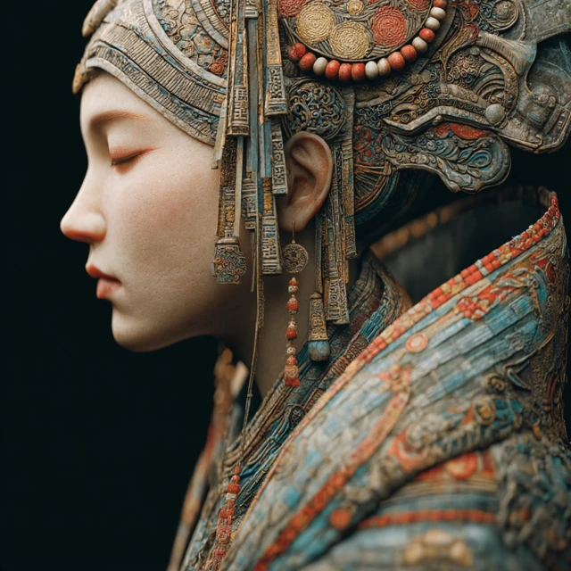 Dunhuang Statue Portrait Intricate Details and Beauty