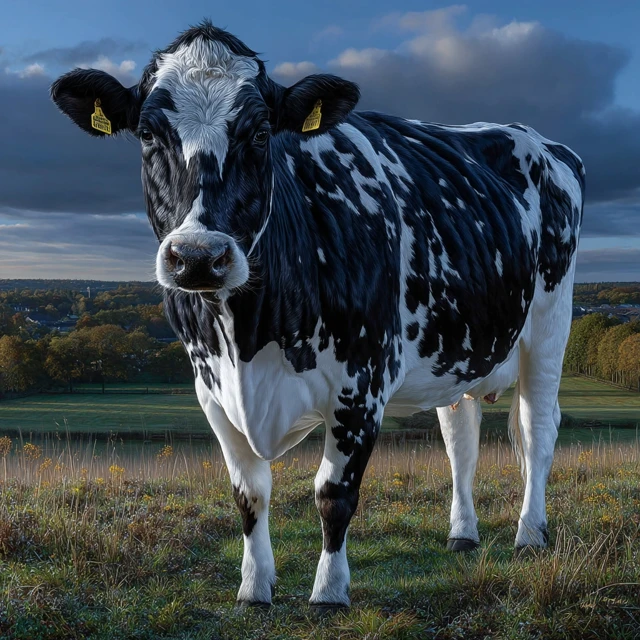Holstein Cow in Pasture Realistic Painting