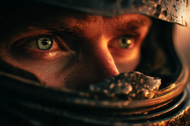 Intense Racing Eyes Focus Close Up Dramatic