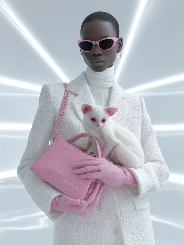 Balenciaga Campaign Model and Gizmo High Fashion