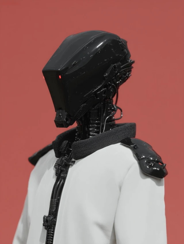 Cyber Robot in Oversized Outfit - Hyper Realistic