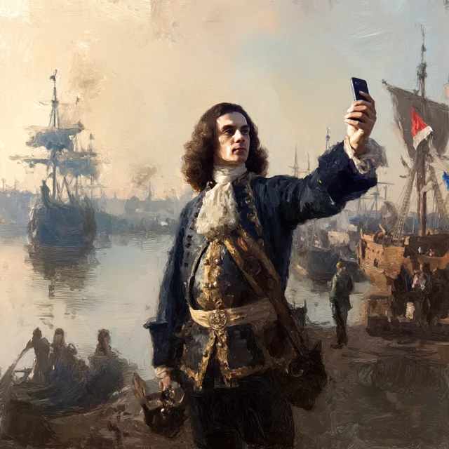 Peter the Great Selfie Russian Emperor at Warf