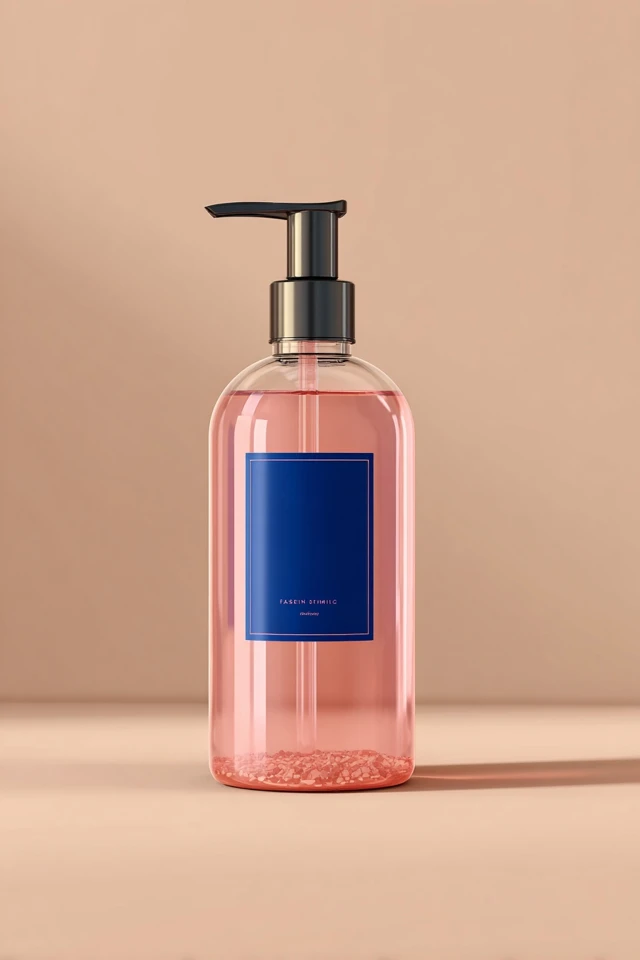Luxury Skincare Bottle Pink Face Wash Product Display