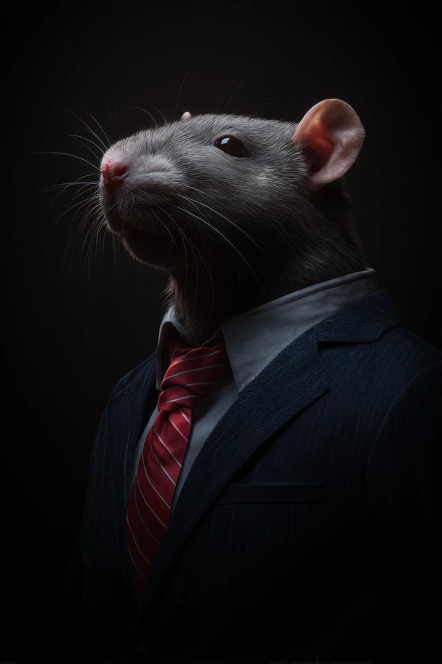 Business Rat Portrait in Suit