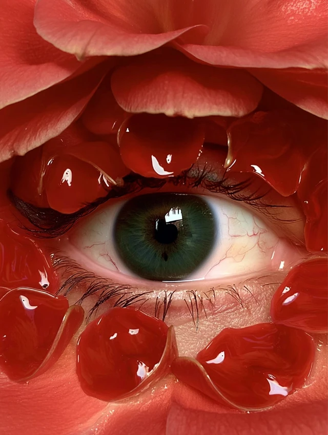 Surreal Eye in Bloom Macro Photography