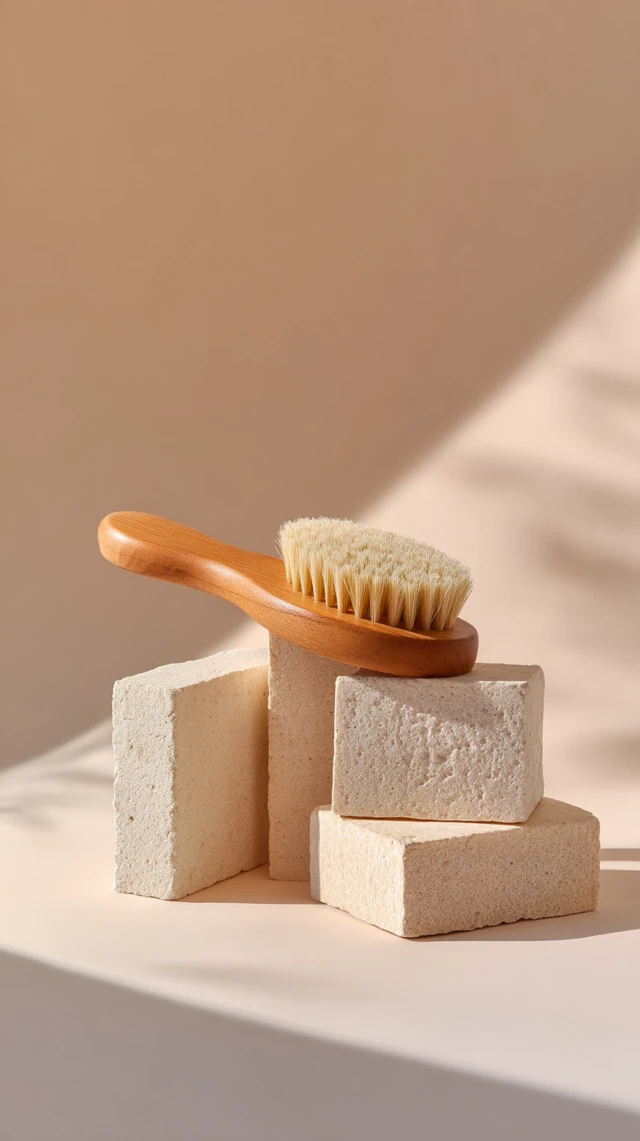 Wooden Body Brush Product Photoshoot Eco Friendly