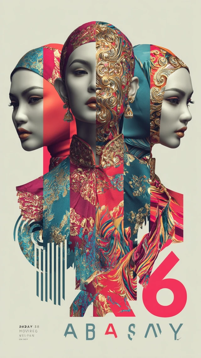 Surreal Malaysian Kebaya Digital Collage Art