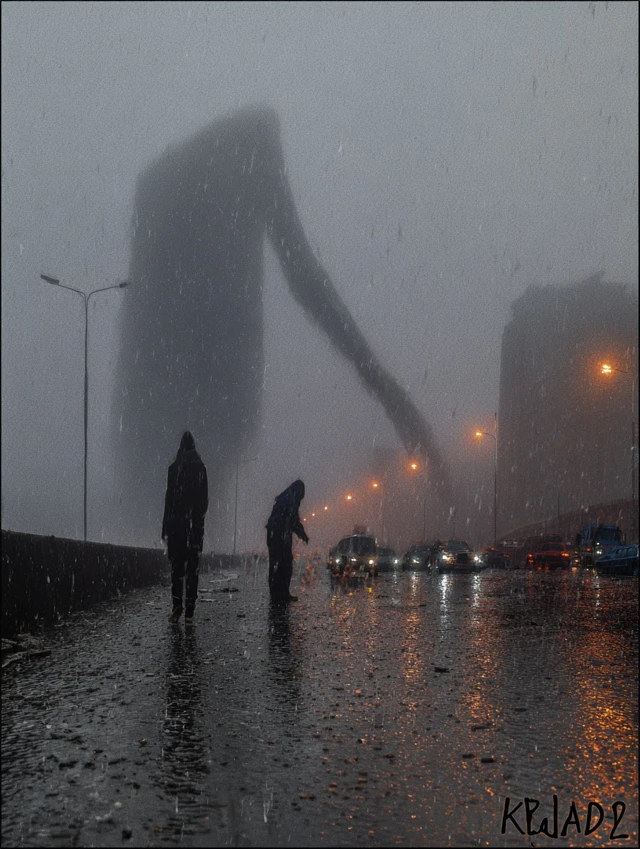 Soviet Horror City Fog Monster