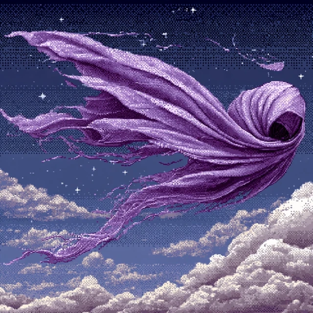 Violet Veil Sect Emblem: Pixel Art