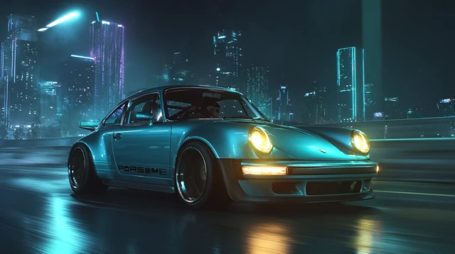 Porsche 911 Singer Neon Night Drive