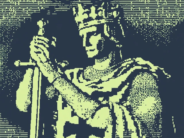 Pixel Art King of England 1066 Retro Graphics