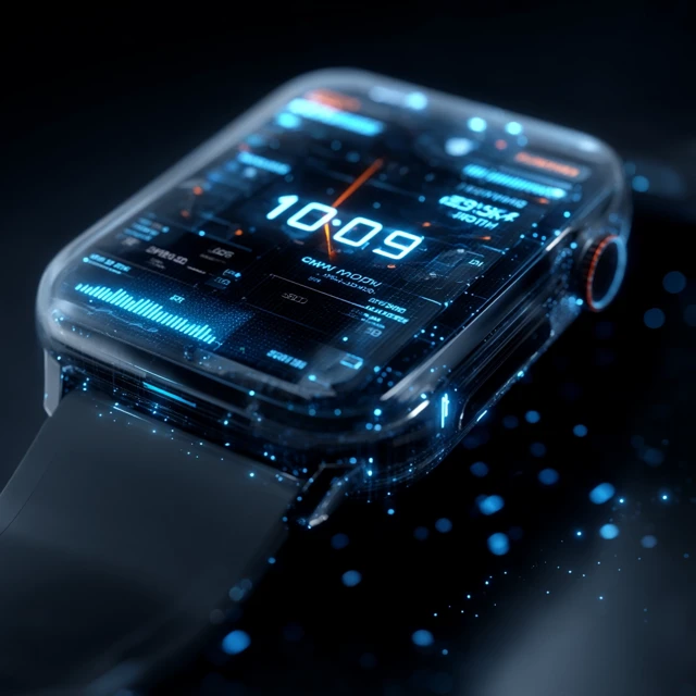 Cyberpunk Smartwatch with 3D Hologram UI