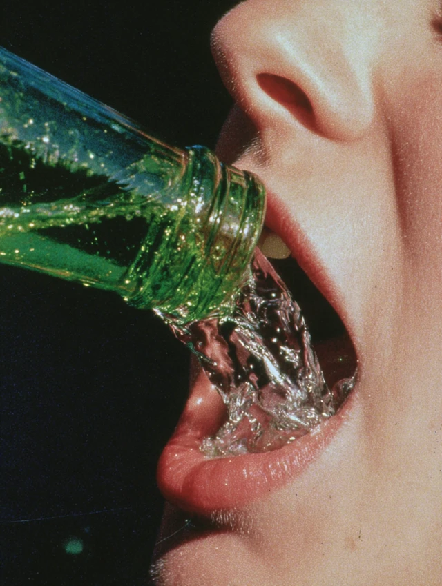 Woman Drinking Water From Bottle Close Up Stephen Shore