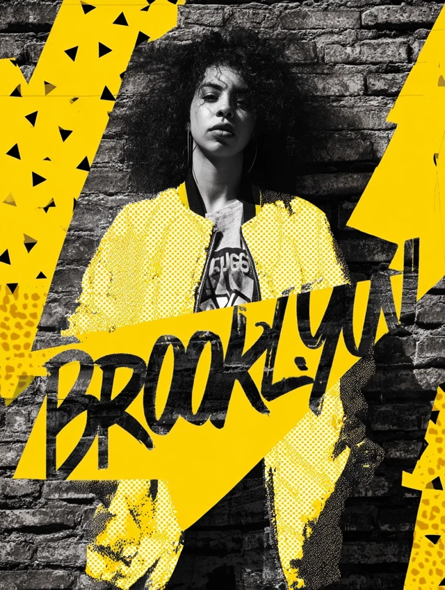 Brooklyn Portrait Woman Black and White Pop Art