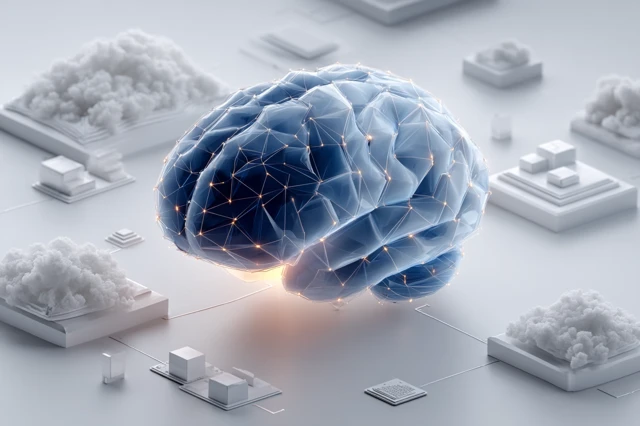 AI Brain Illustration for Corporate Presentation