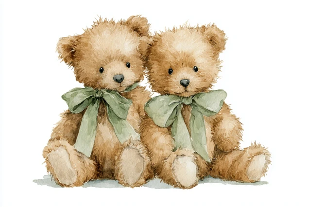Teddy Bear Watercolor Artwork Boy Nursery Art