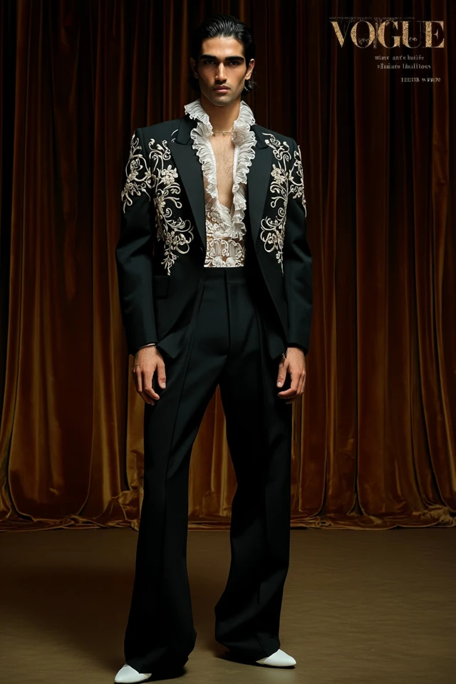 Elegant Mens Fashion Baroque Inspired Couture Suit Vogue