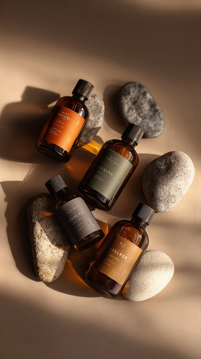 Elegant Oil Bottles Product Photography