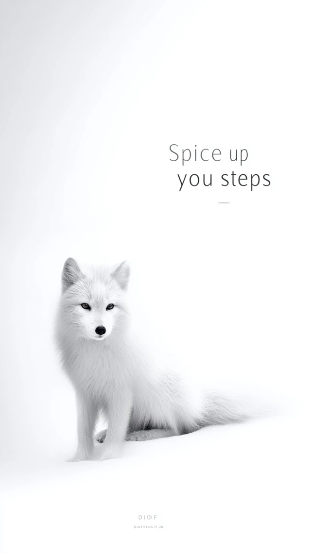 Arctic Fox Minimalist Advertising Image